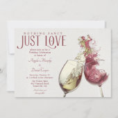 Invitation Danse Rouge Blanc Vin Juste Amour Mariage Célébrat (Devant)