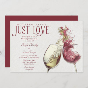 Invitation Danse Rouge Blanc Vin Juste Amour Mariage Célébrat