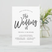 Invitation Danse Script Mariage Noir|Blanc (Debout devant)