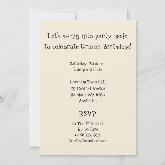 Invitation Danse Swing (Dos)