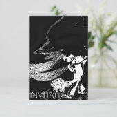 Invitation Danse Tango Art Nouveau Marbre Noir (Debout devant)