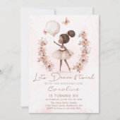 Invitation Danse & Twirl Ballerina Ballet Anniversaire (Devant)
