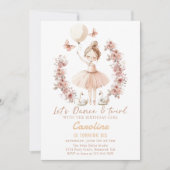 Invitation Danse & Twirl Ballerina Ballet Anniversaire (Devant)
