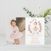 Invitation Danse & Twirl Ballerina Ballet Anniversaire Photo (Debout devant)