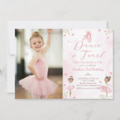 Invitation Danse & Twirl Ballerina Rose Ballet Anniversaire P (Devant)