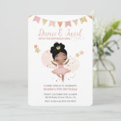 Invitation Danse & Twirl, Princesse Ballerina Anniversaire (Debout devant)