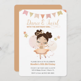 Invitation Danse & Twirl, Princesse Ballerina avec Bow Annive