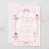Invitation Danse & Twirl Rose Ballerina Ballet Anniversaire (Devant)