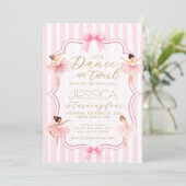 Invitation Danse & Twirl Rose Ballerina Ballet Anniversaire (Debout devant)