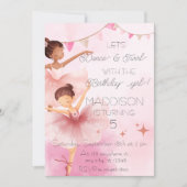 Invitation Danse & Twirl Rose Ballerina Ballet Anniversaire (Devant)