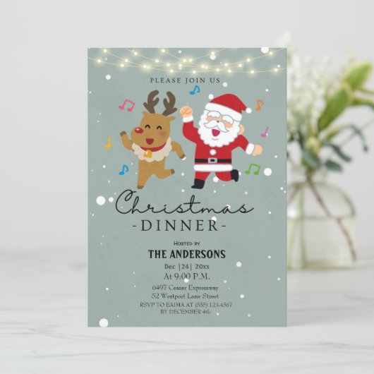 Invitation Danser Dîner de Noël (Debout devant)