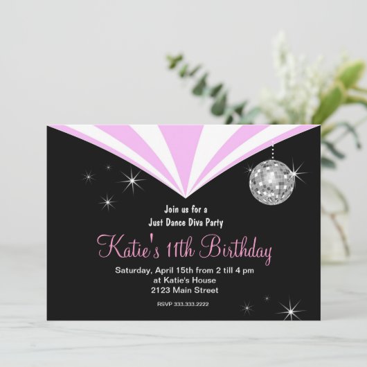 Invitation Danser disco Diva (Debout devant)