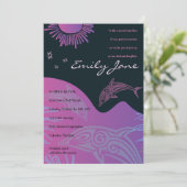 Invitation DANSER DOLPHINS Bat mitzvah Invitation-rose1 (Debout devant)