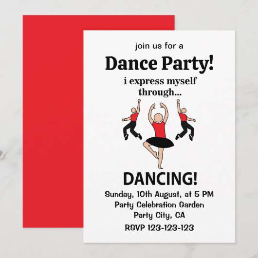 Invitation Danser Je Me Express En Dansant (Devant / Derrière)