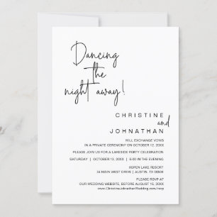 Invitation Danser La Nuit, Mariage Elopement Party