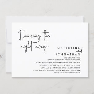 Invitation Danser La Nuit, Mariage Elopement Party