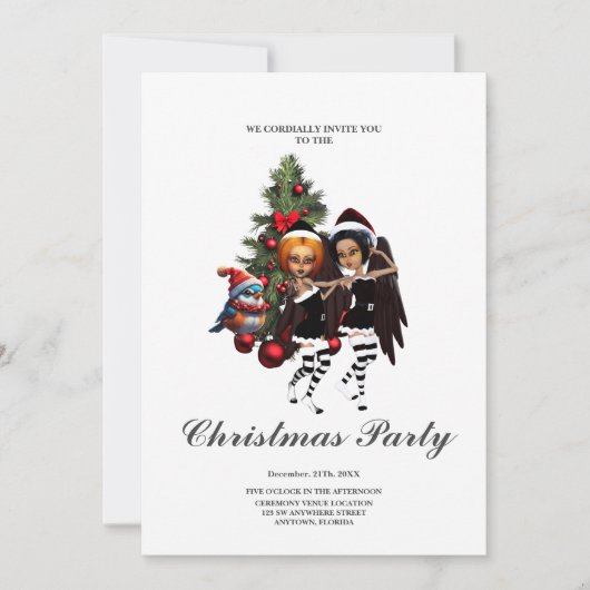 Invitation Danser pour noël. (Devant)