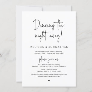 Invitation Danser toute la nuit, Mariage Elopement Party