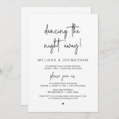 Invitation Danser toute la nuit, Mariage Elopement Party In (Devant / Derrière)