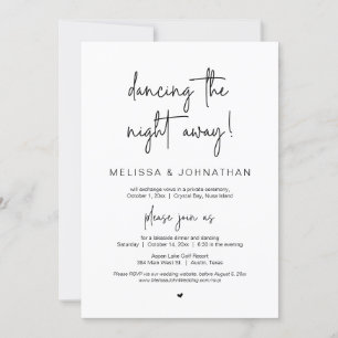 Invitation Danser toute la nuit, Mariage Elopement Party In