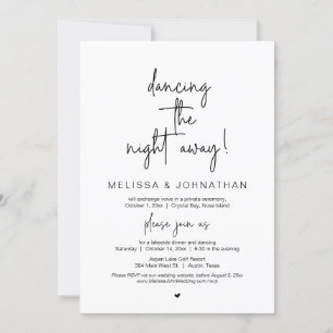 Invitation Danser toute la nuit, Mariage Elopement Party In