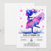 Invitation Danseur d'aquarelle Ballerina Anniversaire (Devant / Derrière)