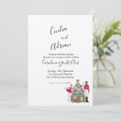 Invitation Danseur de ballet de craquelette d'aquarelle (Debout devant)