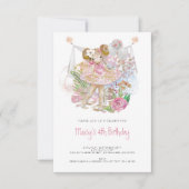 Invitation Danseur de ballet gracieux Fille 4e fête d'anniver (Devant)