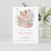 Invitation Danseur de ballet gracieux Fille 4e fête d'anniver (Debout devant)