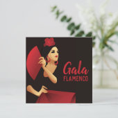 Invitation Danseur de flamenco espagnol avec ventilateur noir (Debout devant)