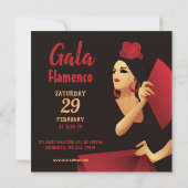 Invitation Danseur de flamenco espagnol avec ventilateur noir (Dos)