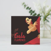 Invitation Danseur de flamenco espagnol avec ventilateur noir (Debout devant)