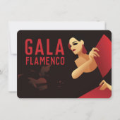 Invitation Danseur de flamenco espagnol avec ventilateur noir (Devant)