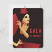 Invitation Danseur de flamenco espagnol avec ventilateur noir (Devant)