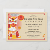 Invitation Danseur du lion du Nouvel An chinois (Devant)