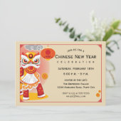 Invitation Danseur du lion du Nouvel An chinois (Debout devant)