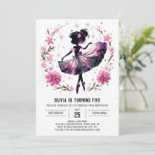 Invitation Danseur Editable Ballerina Anniversaire (Debout devant)