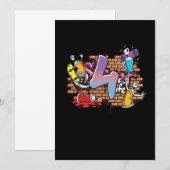 Invitation Danseur Hiphop Artiste Graffiti Typographie 4ème A (Devant / Derrière)