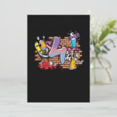 Invitation Danseur Hiphop Artiste Graffiti Typographie 4ème N (Debout devant)