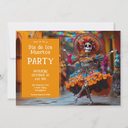 Invitation Danseur 💀 Vibrant La Calavera (Devant)