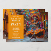 Invitation Danseur 💀 Vibrant La Calavera (Devant / Derrière)