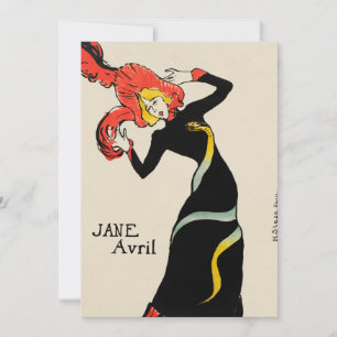 Invitation Danseuse Art nouveau Jane Avril par Toulouse Lautr