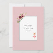 Invitation Danseuse Bellerina | Ballet floral rose Anniversai (Dos)
