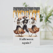 Invitation Danseuse Danseuse Squelette Fête d'Halloween (Debout devant)