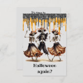 Invitation Danseuse Danseuse Squelette Fête d'Halloween (Devant / Derrière)