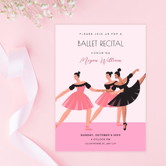 Invitation Danseuse de ballet spectacle de ballet