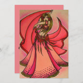 Invitation Danseuse du ventre de la Saint-Valentin (Devant / Derrière)