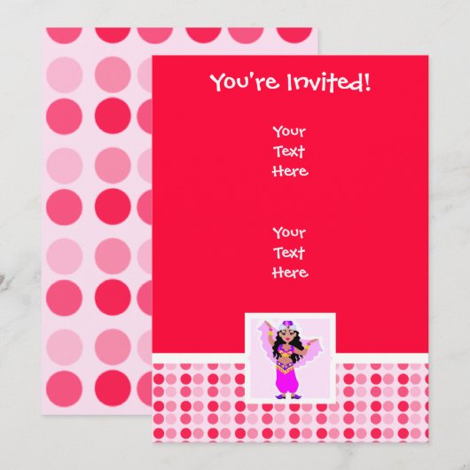 Invitation Danseuse du ventre mou (Devant / Derrière)