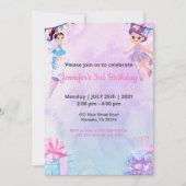 Invitation Danseuse Élégante | Fête d'anniversaire Fille Fleu (Devant)