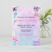 Invitation Danseuse Élégante | Fête d'anniversaire Fille Fleu (Debout devant)